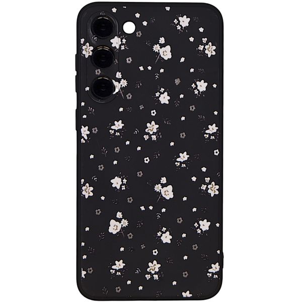 Phone Case with Multiple White Flowers &amp; Pro Camera for Samsung S23+ | Black