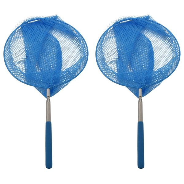 Outdoor Net Bag Stainless Steel Telescopic Catching Net-Orange