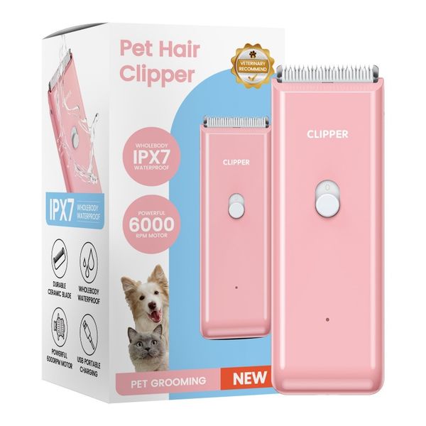 Waterproof Pet Hair Clipper USB Rechargeable Low Noise Grooming Kit