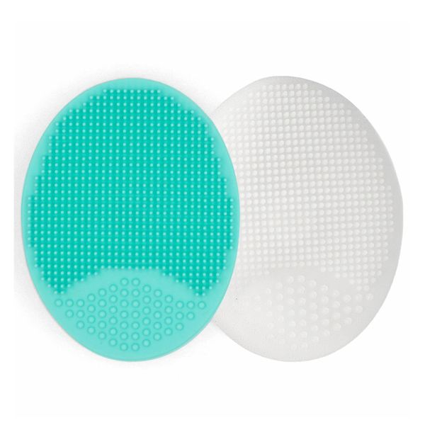 Baby Bath and Cradle Cap Brush Face Silicone Exfoliator Scrubber Set 2-Pack
