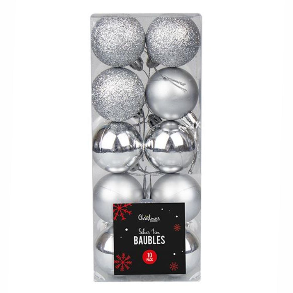Christmas 4cm Baubles Set - Silver