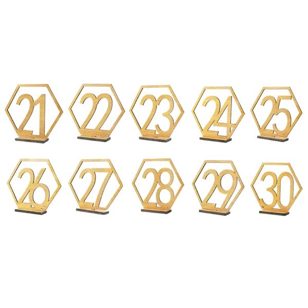 Decor Party 21-30 Wooden Double Sided Table Numbers - 11cm