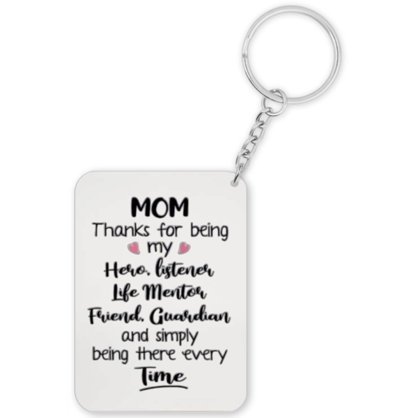 Mom Thanks For Being My Hero Gift Keyring