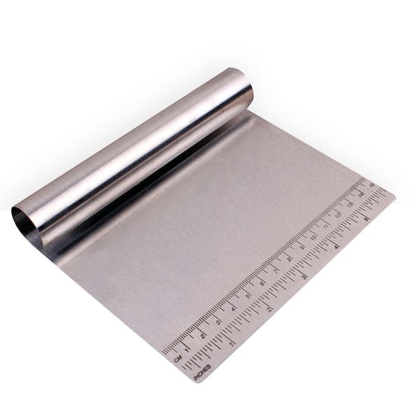 Pack of 2 - Stainless Steel Bakers Dough Scraper with Measuring Scale