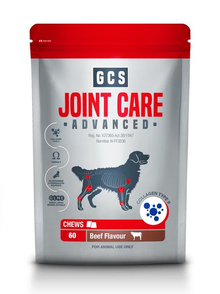 GCS Joint Care Advanced Chews for Dogs Beef Flavour 60 Chews