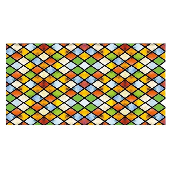Decor Stained PVC Diamond Window Pattern Stickers (45cm x 100cm)