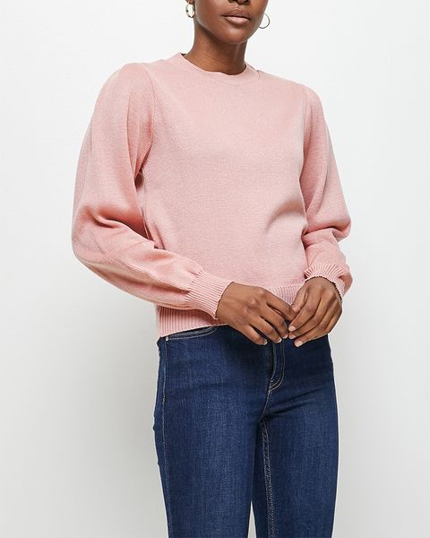 Women's Edit Mutton Sleeve Jumper - Blush