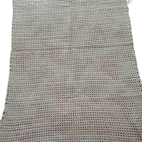 Handmade Crochet Baby Blanket - Soft Sage &amp; Cream Speckle (Single Size)
