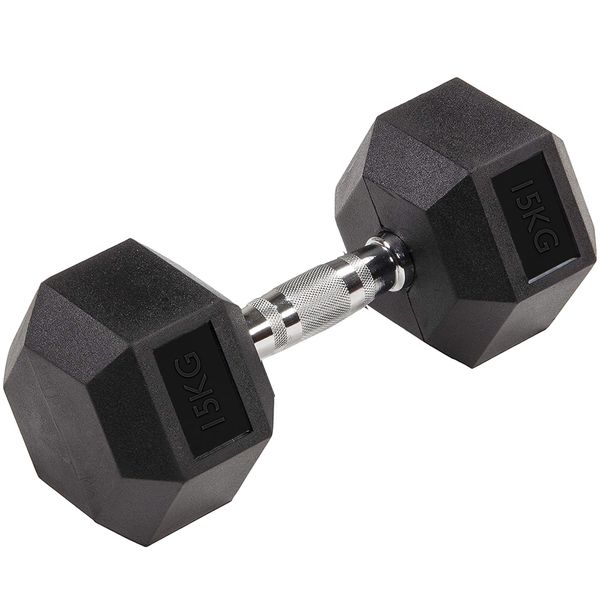 Everlast 15KG Rubber Hex Dumbbell