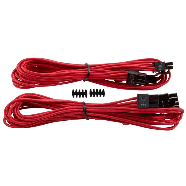 Corsair Individually Sleeved PCIe Cables Single Connector Type 4 Gen3 Red