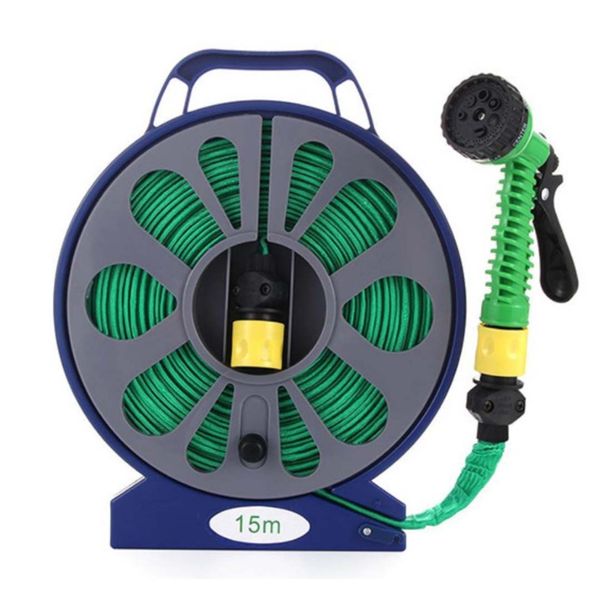 50FT 15M Retractable Garden Watering Turntable Flat Hose Pipe RF-21
