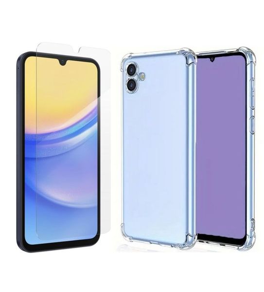 Clear Pouch &amp; 9D Glass Compatible with Galaxy A05/A05S/A15/A25/A35/A55