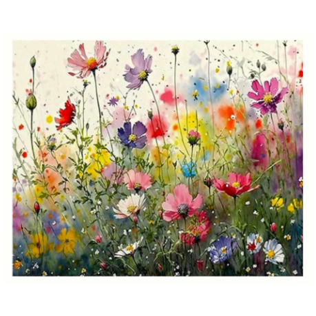 DIY Number Painting Kit - Unframed - Stunning Art with Ease! Wildflowers Image