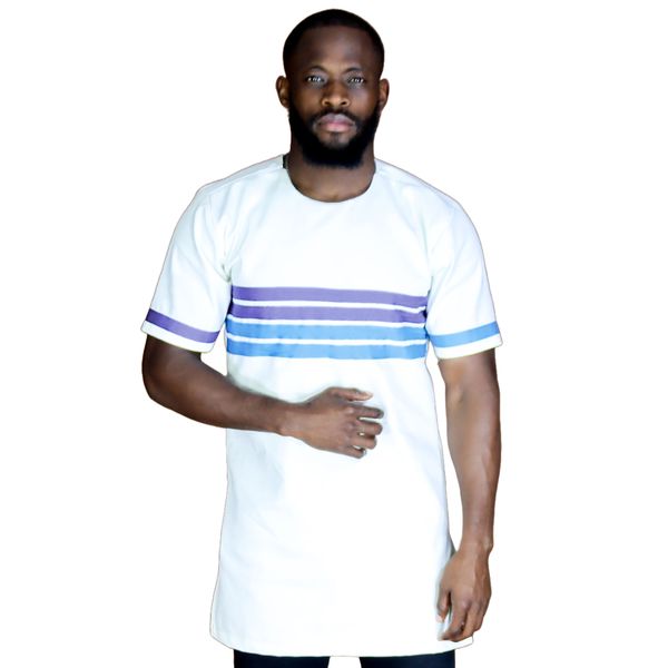 Africa Fashion House Arome.Umbacho Blue Tick Shirt