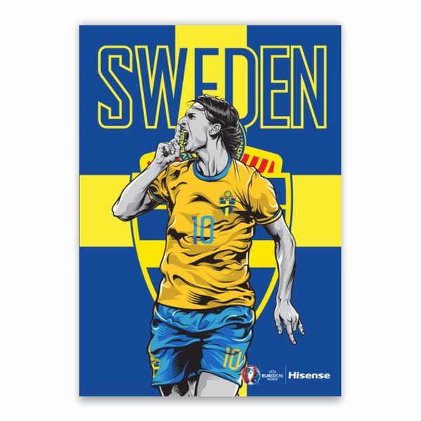 Zlatan Ibrahimovic Sweden Poster - A1