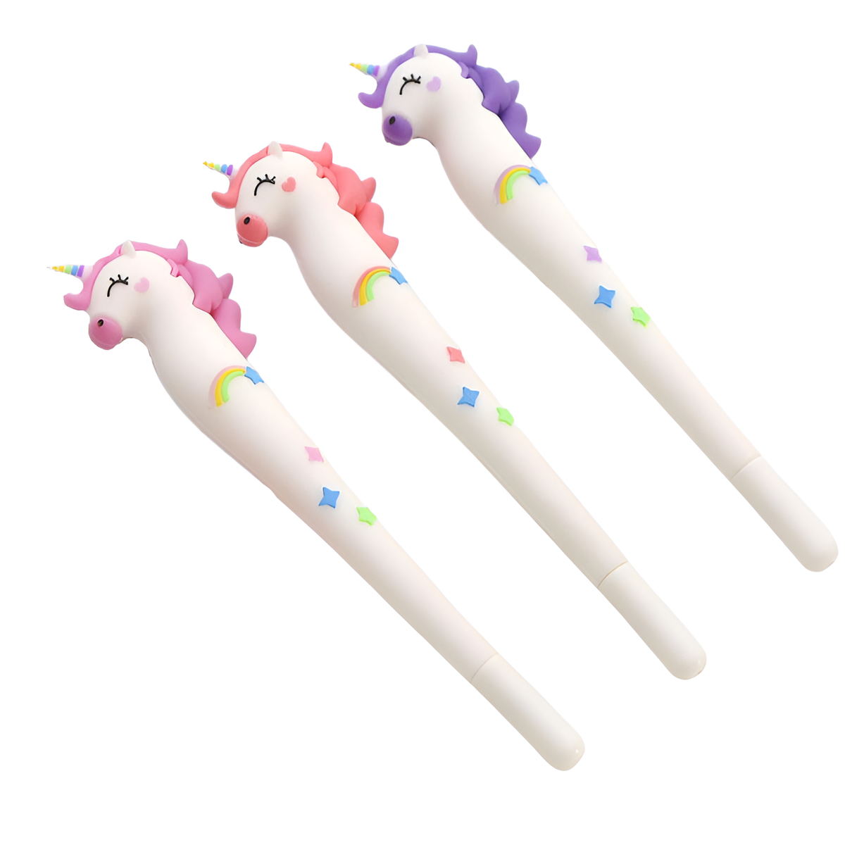 3 Piece Cute Kawaii Unicorn Squishy Animal Stationery Gel Pens | Shop ...