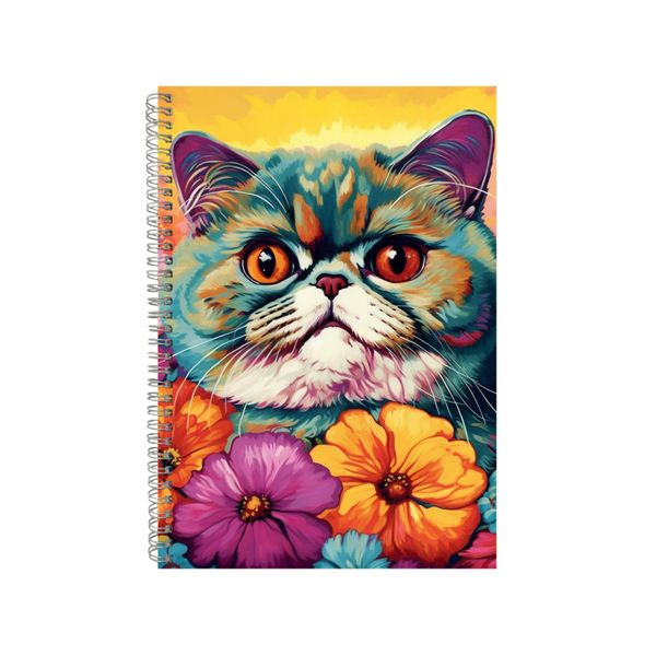 Exotic Cat Shorthair Rainbow Neon Notebook Gift Idea A4 Notepad Pad 74