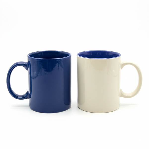 2-Pieces Glaze Finish Ceramic Coffee Mugs in Mixed Colors