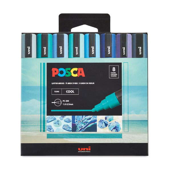 Posca Marker Sets: 8 Cool Colours 1,8-2,5mm (PC-5M)