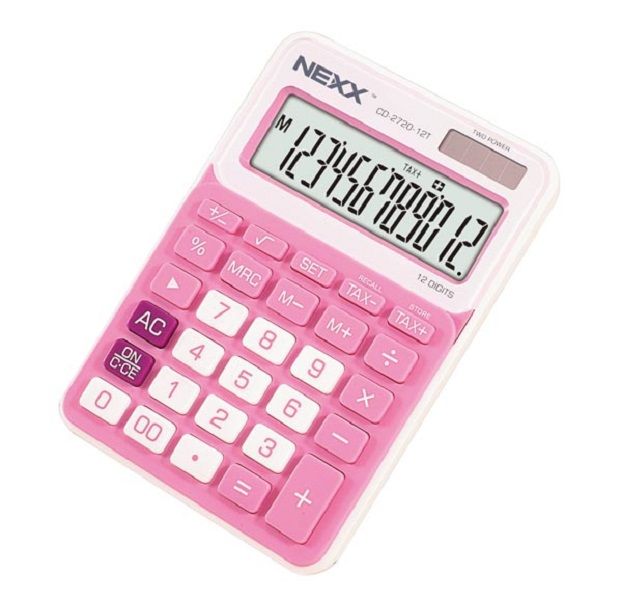 Nexx CD2720 Pink 12 Digit Desktop Calculator.