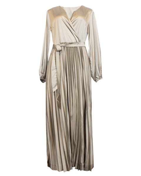 Ladies Pleated Satin Dress