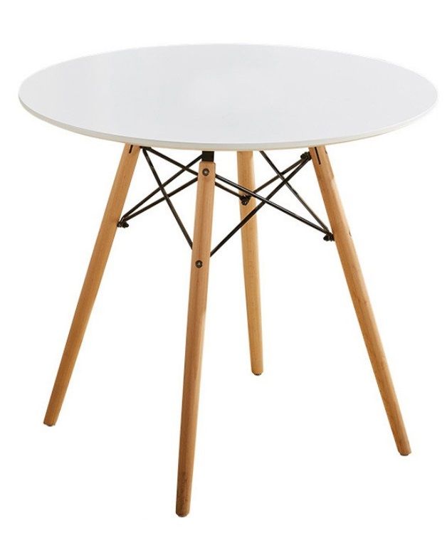 80cm Round White top Wooden Leg Table Shop Today. Get it Tomorrow