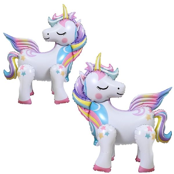 The Fun Store - Foil Unicorn Pony Balloons - Multicolour - Set of 2