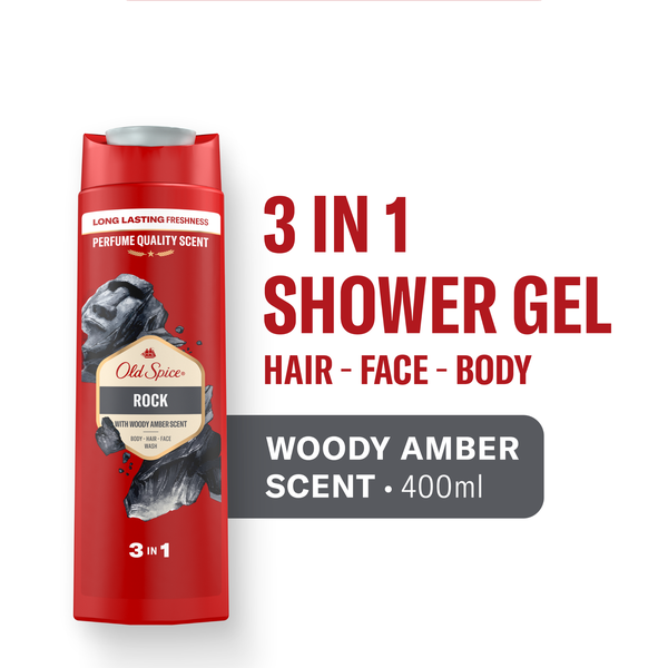 Old Spice 3-in-1 Hair &amp; Body Shower Rock - 400ml