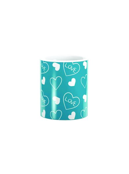 PepperSt Mug -Valentines Day White Hand Drawn Hearts