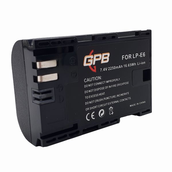GPB Canon LP-E6 USB Rechargeable Digital Camera Battery (2250mAh)