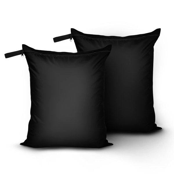 Wet Dry Laundry Bag 2 Pack, 16x20" Waterproof Travel Sack with Handle