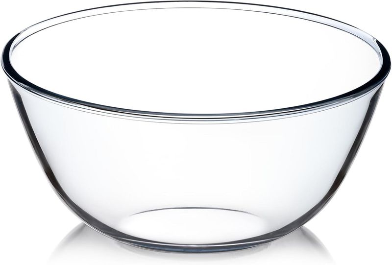 Borosilicate Glass Salad Bowl - 4400 ml, Off White.