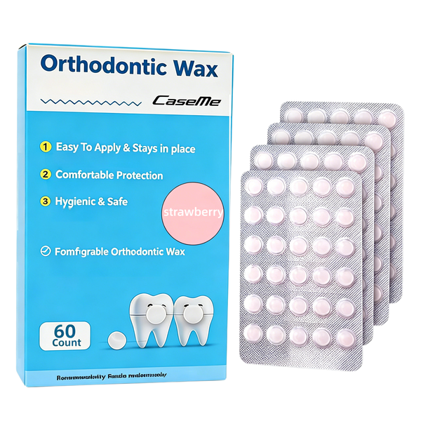 Caseme 120Count Orthodontic Wax Dots for Braces Strawberry Dental Wax