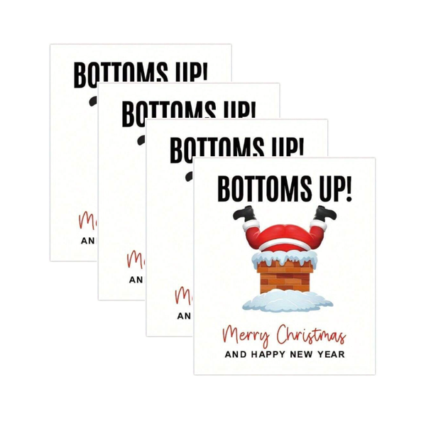 4PCS Christmas Wine Bottle Labels - Perfect Holiday Gift
