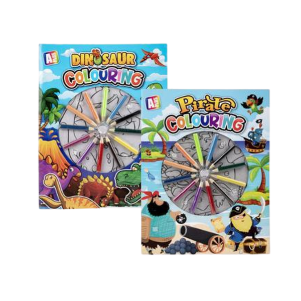 Book colouring boy w/pencils asstd-2 pack