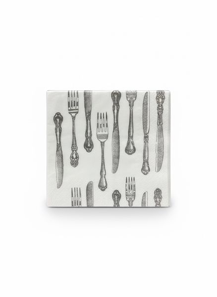 2-Ply Serviettes with Cutlery Design - 100 Pack Soft &amp; Absorbent Napkins