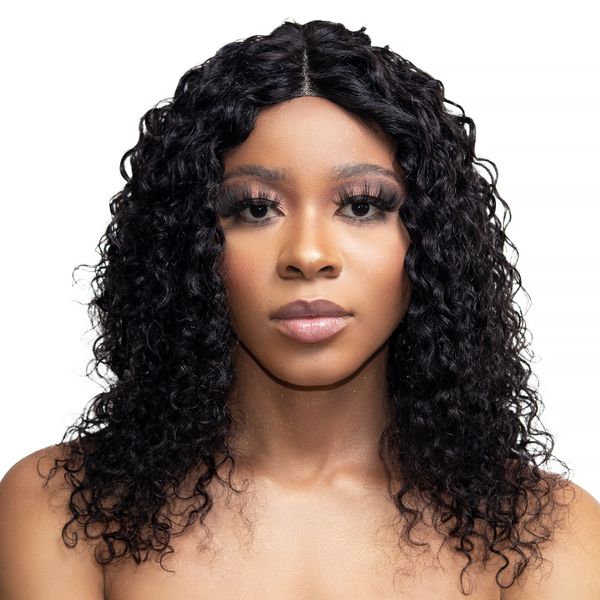 Hairsa - 18" Jerry Curls Frontal Lace Wig - 1# Black - 13A Grade