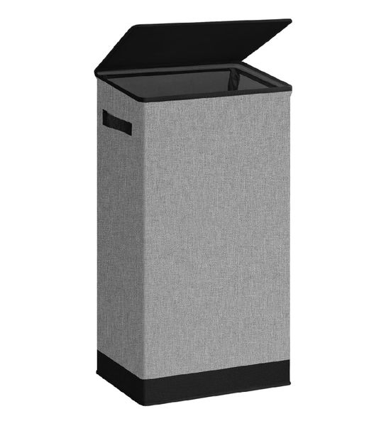 Tall Laundry Hamper with Lid, 100L Collapsible with Removable Bag