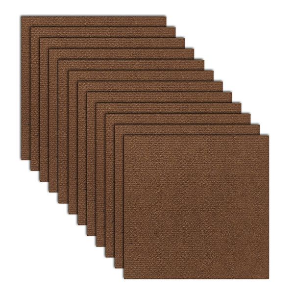 12 Pack Carpet Tiles 12"x12"Non-Slip Self Adhesive Square Carpet Floor Tile