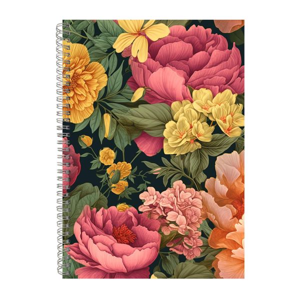 Pink Peonies And Yellow Snapdra 2 Notebook Art Gift Idea Notepad Pad 114