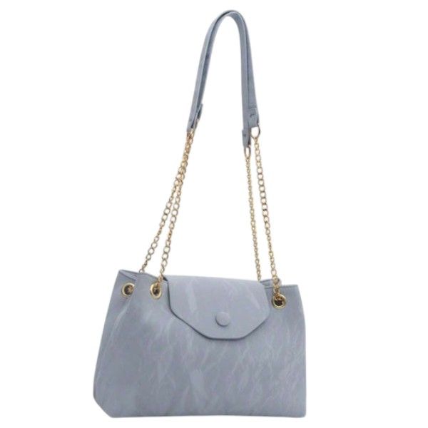 Minimalist Underarm/Flip Bucket Shoulder Bag - Blue
