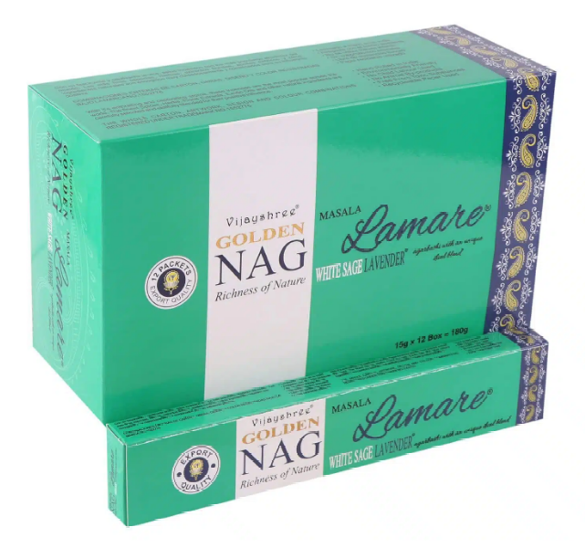 Golden Nag Incense Sticks - 12 Pack - Lamare
