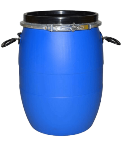 Plastic Drum 50 Lt Open Blue Lid