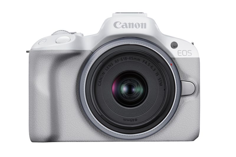 Canon EOS R50 Mirrorless Camera White + RF-S18-45mm F4.5-6.3 IS STM Lens
