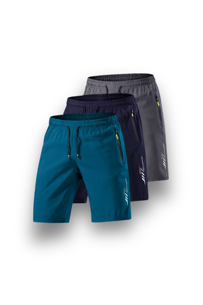 Men's Breathable Tech-Fibre Sports Shorts - 3 Pack