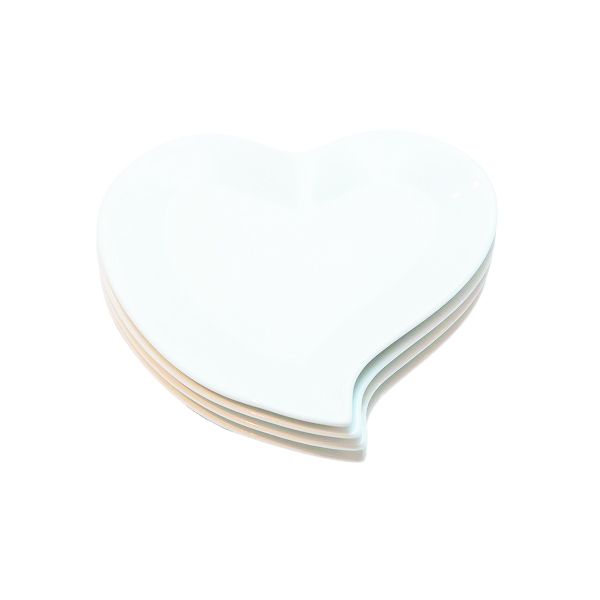 Claire's Heart Shaped Ceramic Wedding Plates Set Of 4