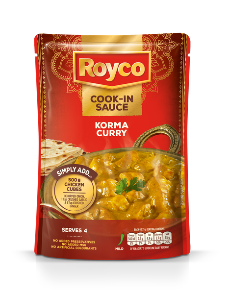 Royco Wet Cook in Sauce Korma Curry 8x375g