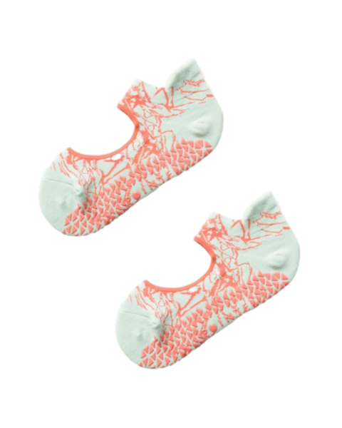 Non Slip Grip Socks for Barre, Yoga, Pilates, Rebounding (M/L) Marble Ice