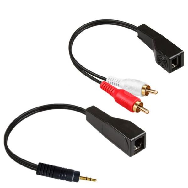 RJ45 To 2RCA DC 3.5mm Stereo Audio Extender Q-RJ2