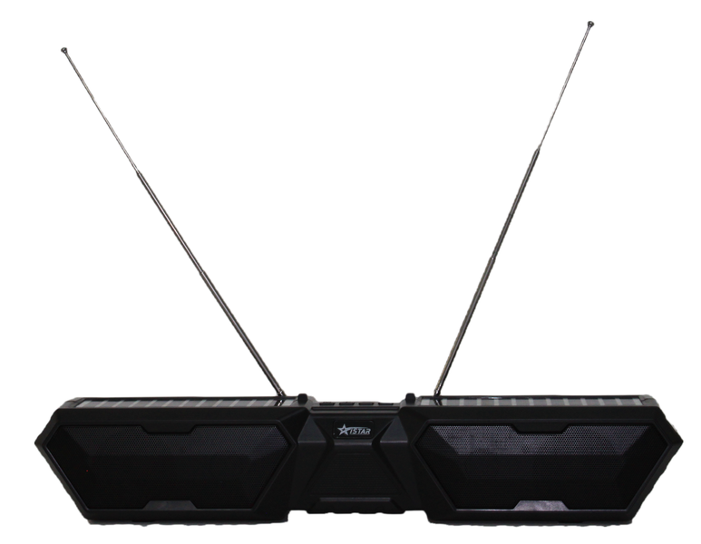 Solar Rechargeable Bluetooth Speaker with Fm Radio - Black